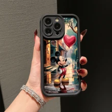 Disney Mickey Mouse Patterned Phone Case Featuring A Heart Balloon Design. Compatible With IPhone 17, 16, 15, 14, 13, 12, And 11 Pro Models, With Shockproof Protection. Ideal Gift For Family, Friends, Birthdays, Holidays, And Valentine's Day - 酒紅色 - 查看 6