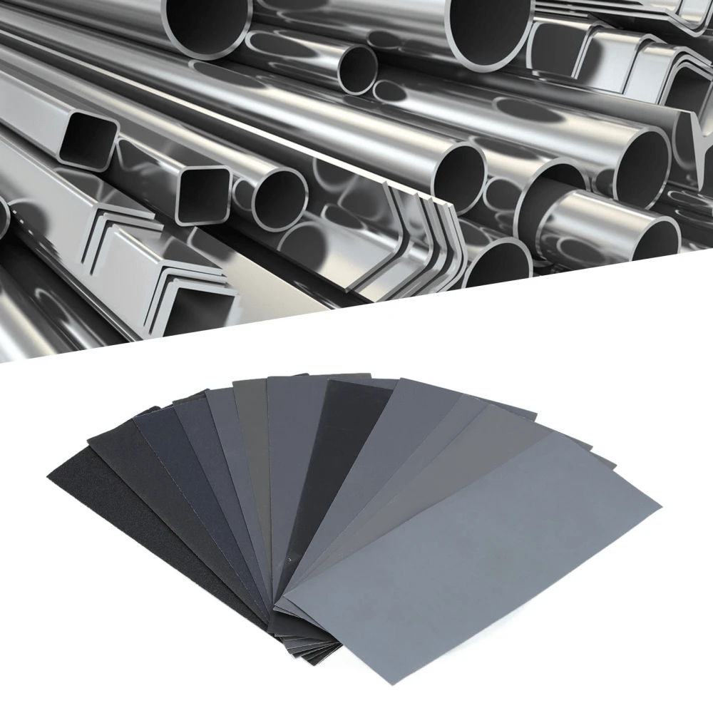 Papel de lija agua/seco 14pcs, para pulir madera/metal, granos 120#-3000#, uso dual húmedo/seco, efecto lijado excelente, aplicación amplia, material resina premium, duradero y eficiente, tamaño pequeño y peso ligero, fácil almacenar y transportar para trabajo. - Negro - Ver 1