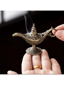 复古金属灯笼造型香炉，桌面装饰香炉，香薰用品，祭坛摆件，传统文化礼品，适用于家居、寺庙、客厅——是万圣节、复活节、感恩节和开斋节庆祝活动的理想之选。适合作为节日礼物——送给母亲、父亲、家人、朋友、同事、爱好者。 - 彩色 - 查看 4