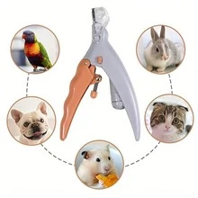 1pc Pet Nail Clipper With LED Light & Magnifier, Convenient & Clear Nail Trimming, Includes Nail Debris Collector, Nail File, Handheld Nail Trimmer, Suitable For Dogs, Cats & Small Animals, Orange Nail Clipper, Multi-Color Nail File, Pet Grooming Tool - View 3