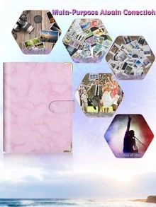 1 Set High-Quality Multifunctional A5 Photo Card Album, Fashionable Minimalist Album Design, Compact & Durable Organizer, PU Leather Loose-Leaf Cover, For Daily Planning, Note-Taking, Office Supplies, Ticket & Card Collection - Multicolor - View 3