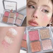 Four-Color Highlighter Palette with Pearlescent Shimmer for a Radiant Glow - Estilo 1 - Ver 1