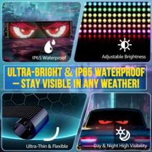 Ojos de Parabrisas LED para Coche/Camión - Tiras Ojo de Diablo con Patrones Dinámicos, Control por App y Mando a Distancia, Resistente al Agua IP65, Alimentación USB, Instalación Fácil (2 Unidades) - 1664-9,2 * 37,4 cm-2 piezas - Ver 7