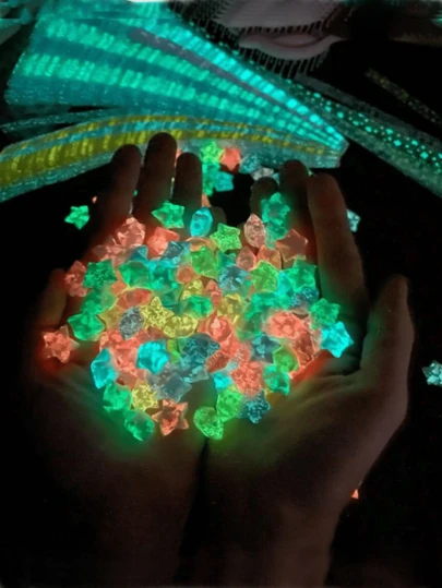 210pcs Glow-In-The-Dark Origami Star Papers, 10-Color Double-Sided Decorative Paper Strips, Origami Folding Papers, DIY Craft, Back To School Season