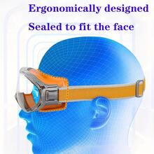 Unisex Safety Goggles With -Scratch & Clear Visor - Adjustable Impact-Resistant Face Shield, Detachable/Retractable Visor For, Cycling, Lawn Mowing, Grinding - Comfortable Work Visor For & (Glasses-Compatible - Orange - View 3