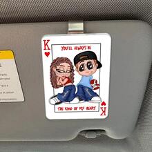 定制款“你是我的国王/女王”Y2K情侣款——个性化亚克力汽车遮阳罩——情人节礼物、周年纪念礼物（送给他的）或礼物（送给她的）。 - 彩色 - 查看 5