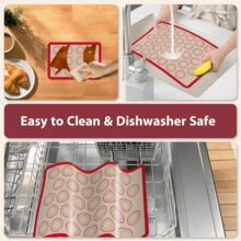 4pcs Macaron Baking Mats - Reusable Non-Stick Baking Mats For Making Macarons And Cookies, Easy To Clean Silicone Baking Liners, Round And Square Cake Mats, Macaron Cookie Rolling Mat - Multicolor - View 8