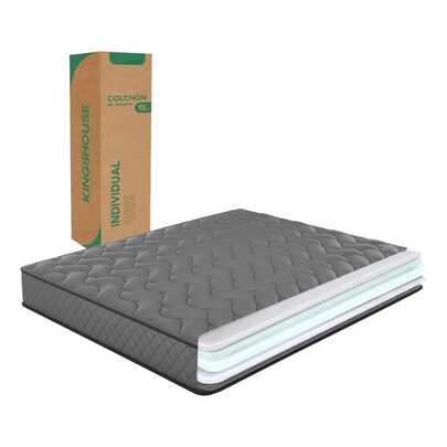 Colchon Individual En Caja 15cm Alto Color Blanco Espuma De Alta Densidad Peso Máximo Soportado 120kg Antiácaros Hipoalergénico Tejido Antideslizante De Poliéster Firmeza Justa