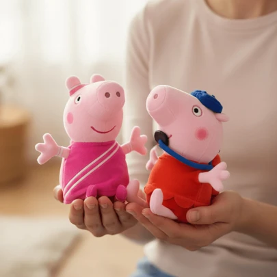 Peppa Pig Plush Bag Charm - Occupational Role Play Series, Athlete And Diver, Cute Peppa Pig Design - Soft Plush Doll Keychain, Suitable For Children And Collectors - Can Be Hung On Handbags, Backpacks, Wallets Or Travel Bags