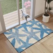 1 Stück Teppich mit Meereskreatur Muster, Kunstwoll-Matte - hochabsorbierend, leicht zu reinigen, geeignet für Heimdekoration, Bauernhaus, Eingangsbereich, Innenbereich, Raum, Küche, Esszimmer, kleines Büro/Homeoffice, Waschbecken, Waschküche, Fußmatte, Küchenmatte, rutschfeste Matte - Verschiedenfarbig - Übersicht 5