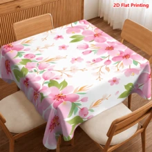 1/20pcs Tablecloth, Pink Sakura Floral Pattern, Polyester Material, Woven, Spring Theme, Suitable For Picnic, Camping, Wedding, Birthday, Buffet Restaurant, Home Decor - Multicolor - View 11