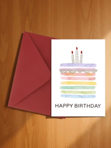 Set de 12 tarjetas de felicitación de cumpleaños con diseños de acuarela única - Diseños con temática de cumpleaños - Tarjetas de regalo adecuadas para todos - 12 piezas (sobre x 6 + tarjeta x 6) - View 6