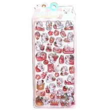 Strawberry Bunny Guka 3D Stickers - 3D Sweet Shiny Sticker Sheets, Cute Decorative Material For Journals, DIY, Kawaii Stress Relief Stickers, Creative 3D Stickers For Students & Gifts For Valentine's Day And New Year - 3D Stickers 59 - View 12