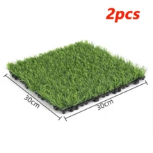 1/2/4/6pcs Artificial Grass Mat, 30*30cm, Polyester Material, Snap-In Drainage Design, Suitable For Decorating Garden, Balcony, Terrace - Multicolor - View 10