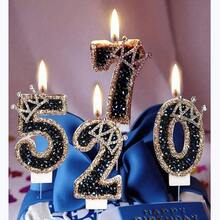 1pc Birthday Candle Number, Holiday Party Cake Decor, Shiny Crown Design Elegant Candle Gifts Graduation,Wedding - Multicolor - View 2