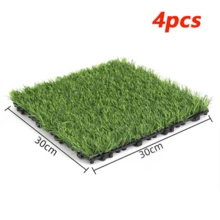 1/2/4/6pcs Artificial Grass Mat, 30*30cm, Polyester Material, Snap-In Drainage Design, Suitable For Decorating Garden, Balcony, Terrace - Multicolor - View 11