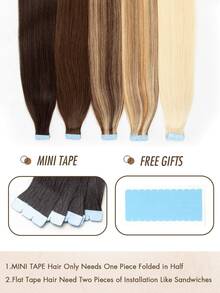 High-Quality Remy Tape In Human Hair Extensions 10pcs 12-22Inch Silky Straight | Invisible Seamless Double-Sided Skin Weft | Beginner-Friendly Easy To Wear & Reusable | Zero Shedding Long-Lasting | Portable Compact For Travel & Touch-Ups | Romantic Length & Volume | Must-Have Hairpieces For Cosplay Character Creation & Daily Fashion Looks