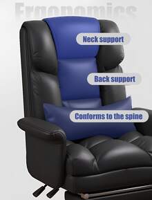 1 PC Ergonomic Executive Office Chair With Footrest,  PU Leather Task Chairs With 130° Backrest Lumbar Support, Computer Chair Ergonomic Office Chair, PU Leather Swivel Desk Chair - trắng - Xem 5