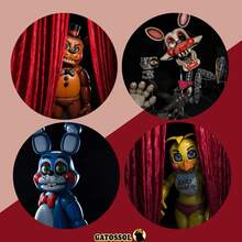 KIT With 4 FNAF Buttons - Buttons Buttons 4.5CM Brooch Anime GAME - Otaku Nerd Geek Button - Button - Button - Brooches - Button - Buttons - Butom - Botoms - Pin - Pins - Button - Bottom - Button Buttons - KIT 11 - View 3