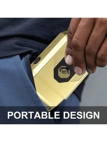 AXH USB Rechargeable Reciprocating Electric Shaver, Portable Men's Shaving Device - Gold - View 6