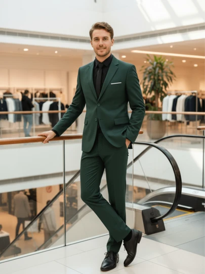 3 Piezas Conjunto de Traje de Hombre, Incluye Chaqueta Blazer, Pantalones y Corbata Negra, Vestimenta Formal de Negocios, Adecuado para Bodas, Entrevistas, etc. Corte Slim Estilo Británico, Cómodo y Versátil, Talla XS-XXXL