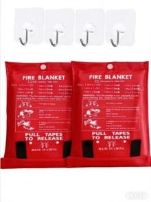 1pc 40x40 Inch Glass Fiber Fire Blanket, Emergency Fire Retardant Blanket, Flame Resistant Blanket For Home, Kitchen, School, Car, Office, Warehouse Fire Safety - Multicolor - View 13