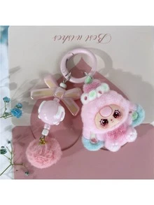 New Adult Unisex Cute Big Ear Flocked &Solid Plastic Keychain, Fashion Cartoon Accessory Bag Charm Key Chain - Multicolor - View 7