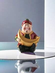 1pc Eid Crescent Moon & Star Figurine, Living Room/Study Desk Decor, Valentine's Gift, Bedroom Desk Cute Decoration, Office Desk Accessory, ABS Resin Statuette, Home Decor, Gift, Ramadan - Multicolor - View 10