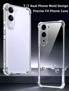 适用于手机：透明手机壳，军用级防摔、防黄变、防震透明保护壳（透明） - 無色 - 查看 5