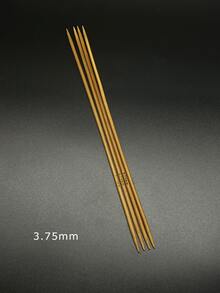 4支/套竹制针织针，9.8英寸/25厘米长碳化双头针织针，适用于编织毛衣、裤子、帽子、手套、围巾等。可选尺寸：2.0毫米-10.0毫米