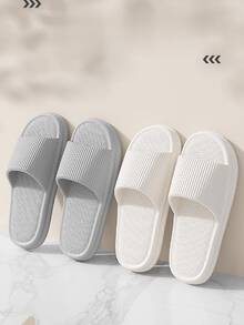 1 Pair Striped EVA Slippers: Lightweight, Non-Slip, Suitable For Daily Wear - Multicolor - View 7