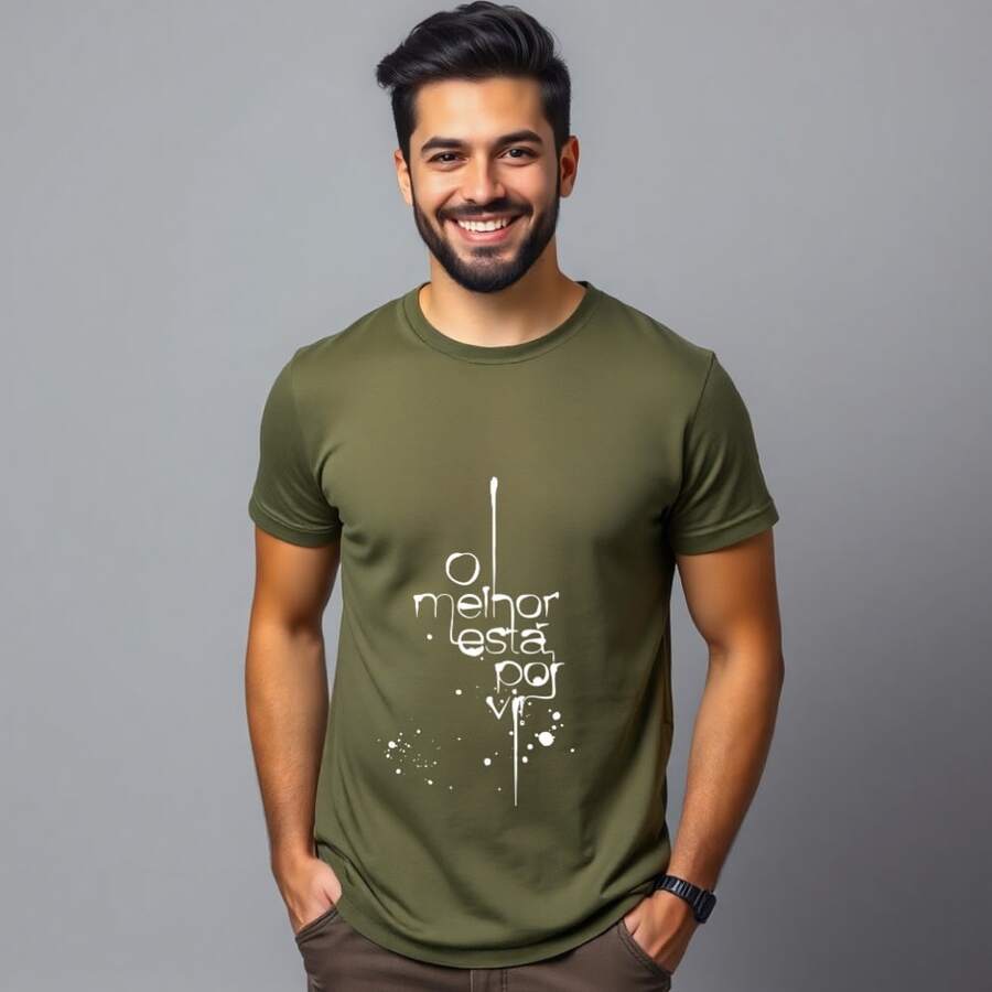 "The Best Is Yet To Come" Christian Premium Fabric T-Shirt - Hijau Tentara - View 1