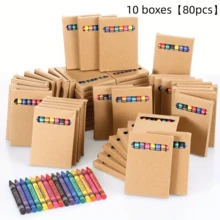 5 Boxes [40pcs] Creative Mini Short 8-Color Wax Crayons, Boxed Colored Pencils, Art Drawing Colored Pens, Suitable For Student Back To School Prizes & Gifts - Multicolor - View 10