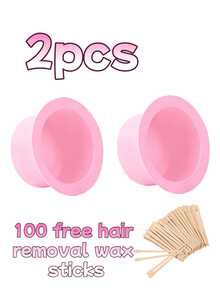 WEWAX 500毫升硅胶蜡熔化碗 - 微波炉便携式蜡加热器，通用配件，适用于硬蜡/蜡豆，全身脱毛（手臂/腿部/比基尼线），可重复使用。可作为送给男友/女友、约会、节日、情人节和新年礼物。