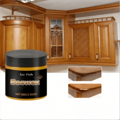 JUE FISH 随机配送蜂蜡抛光剂，用于家具翻新、增亮、除油、抛光护理，适用于新旧家具。