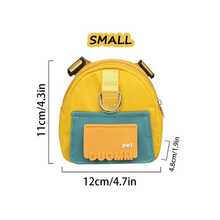 1件黄色狗狗背包式胸背带，带牵引绳，可爱宠物幼犬背包，内置狗狗便便袋分配器，可调节宠物自带背袋，适合小型和中型犬旅行、远足、日常散步（S、M） - 黃色 - 查看 8
