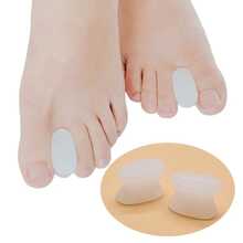 QKC 1 par de almohadillas de silicona para los dedos de los pies, unisex, herramienta de cuidado de los pies - Blanco - Ver 3