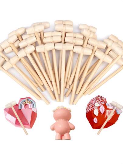 10 piezas/30 piezas/50 piezas Mazo de madera mini, martillo de madera multiusos, adecuado para chocolate, artesanía en madera, romper langosta, uso diario y recuerdos de fiesta de boda, regalos del Día de San Valentín, manualidades y accesorios para juegos de fiesta, derretidor de chocolate, regalos para fiestas de cumpleaños, paleta de madera, mazo de madera pequeño, mono de madera, mazo de madera mini, Día de San Valentín, martillo para manualidades