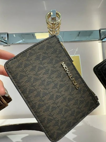 Michael Kors Jet Set Travel Small Signature Logo Coin Purse For Women Small Zip Wallet And Purse For Women Cash Coins Pocket,Gift For Her