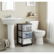 Cajonera De Plástico Organizador Multiusos Negro Con Ruedas - Organizador multiusos negro con ruedas - Ver 5