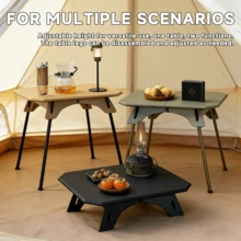 户外露营桌 超轻双用途桌 便携式可调节折叠桌 适用于露营、野餐、烧烤、钓鱼