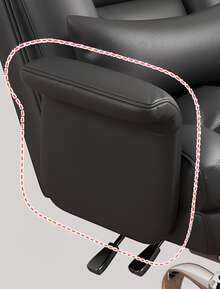 1 PC Ergonomic Executive Office Chair With Footrest,  PU Leather Task Chairs With 130° Backrest Lumbar Support, Computer Chair Ergonomic Office Chair, PU Leather Swivel Desk Chair - 黑色 - 查看 4