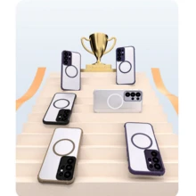 Transparent Ring Stand Case With Full Stand Function & Stable Support, Compatible With Samung Galaxy S26/S26Plus/S26Ultra/S25FE/S25 Ultra/S25/S25Plus/A56/A36/A16/A26/A17/A37/A57 - Blue - View 3