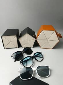 2/3/4/5/6格可折叠悬挂式旅行眼镜盒，PU皮革太阳镜收纳整理架 - 棕色 - 查看 11