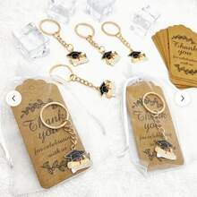 15件套毕业钥匙扣礼盒套装，包含5个金属励志钥匙扣、5张卡片、5个欧根纱袋，适合嘉年华、新年、情人节等场合。 - 彩色 - 查看 3