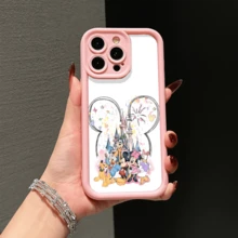 Disney Mickey Mouse Patterned Phone Case With Colorful Balloons And A Castle Design. Compatible With IPhone 17, 16, 15, 14, 13, 12, And 11 Pro Models. Made Of Durable TPU Material With Shockproof Protection. Perfect Gift For Family And Friends On Birthdays, Holidays, Or Special Occasions Like Valentine's Day. - 粉色 - 查看 2