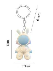 1个可爱卡通毛绒背包挂件，可爱太空兔钥匙扣礼物