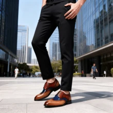 Plus-Size Men's Business Formal Shoes In A British Style With Laces. These Plus-Size Casual Shoes Are Suitable For Weddings, Parties And Office Settings. - 彩色 - 查看 4