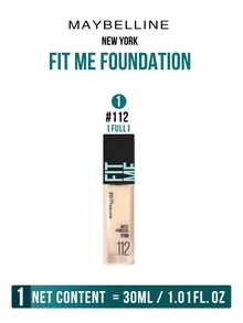 Maybelline 菲力特 (Fit Me) 霧面無瑕粉底液 SPF 17 #110 粉嫩白皙色，5/30毫升裝，24小時長效保濕，三效合一（定妝/補妝/提亮），無妝感，霧面無膚妝效，長效肌膚保濕，三步輕鬆上妝，適合粉調白妝。 - 柔霧版110 - 查看 12