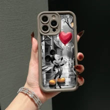 Disney Mickey Mouse Themed Phone Case Featuring A Heart Balloon Design What What Use As A Stylish Accessory Compatible With IPhone 17, 16, 15, 14, 13, 12, And 11 Pro Models And Designed With Shockproof Protection This Case Makes A Delightful Gift For Family Friends Birthdays Holidays And Special Occasions - màu đen - Xem 5